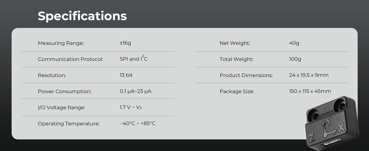 ADXL345 Vibration Compensation Sensor for Ender-3 V3 KE