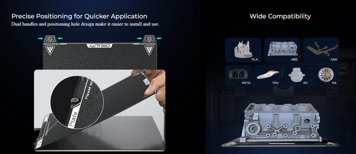 K1C PEI Build Plate（Without soft magnetic sticker）