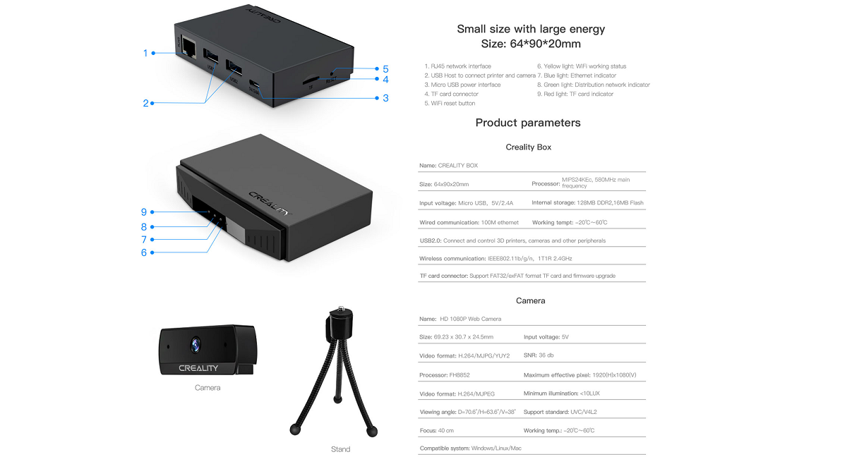 Creality WIFI Smart Kit 2.0 with Camera and 8G TF Card