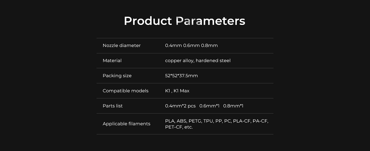 Creality High Flow Nozzle Kit for K1/K1 Max/Ender-3 V3 KE/CR-10 SE
