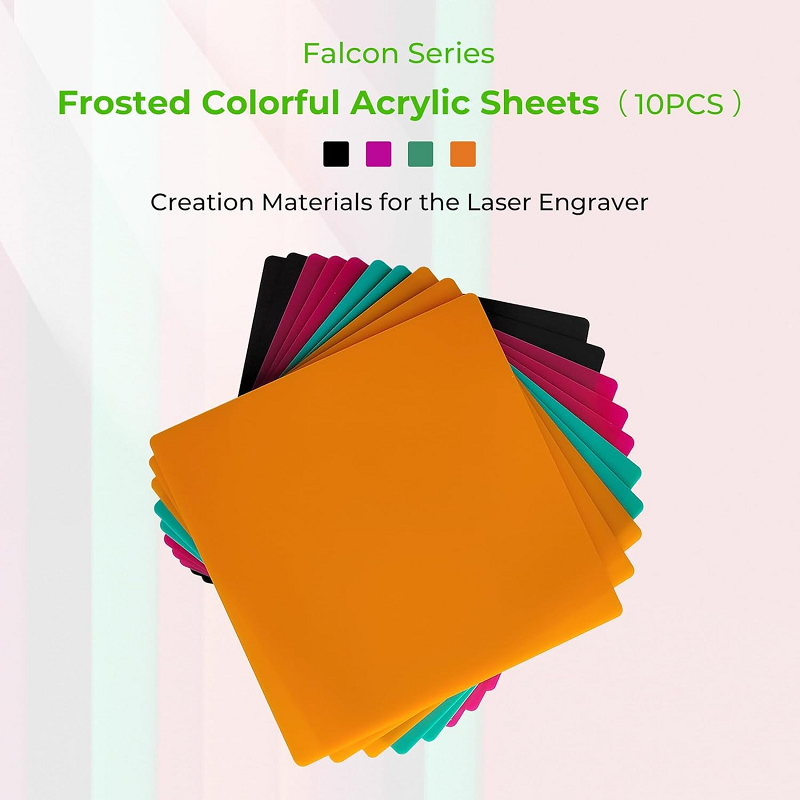 12x12x1/8'' Laser Module Opaque Glossy Colorful Acrylic Sheets（Intelligent recognition，10pcs）
