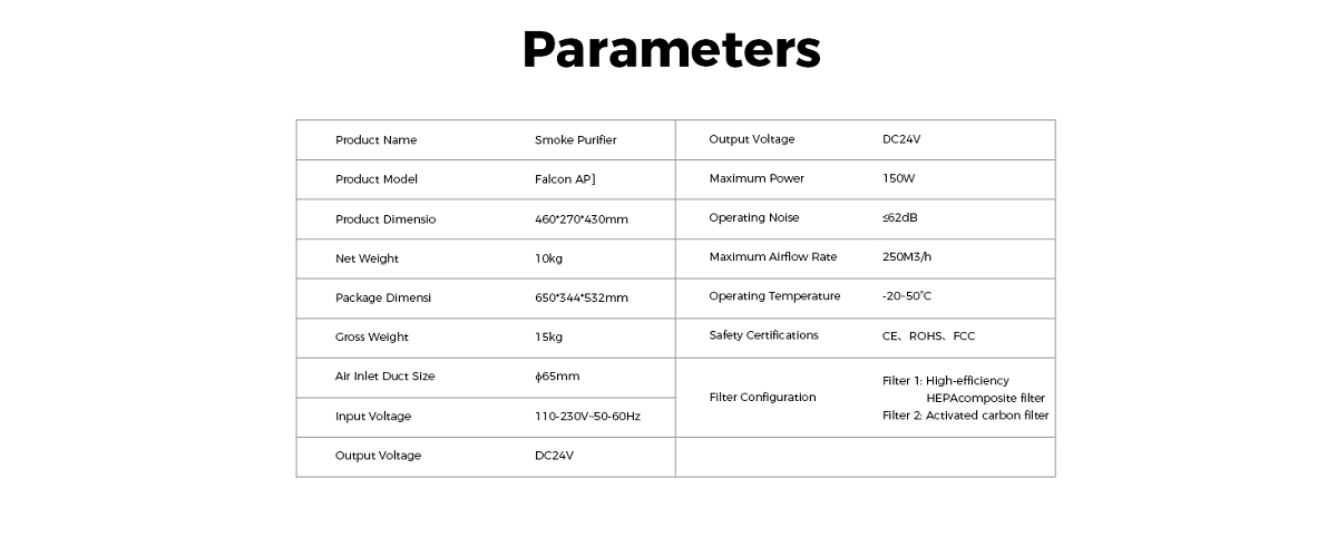 Falcon AP1 Smoke Purifier（Compatible with Falcon A1 Pro)