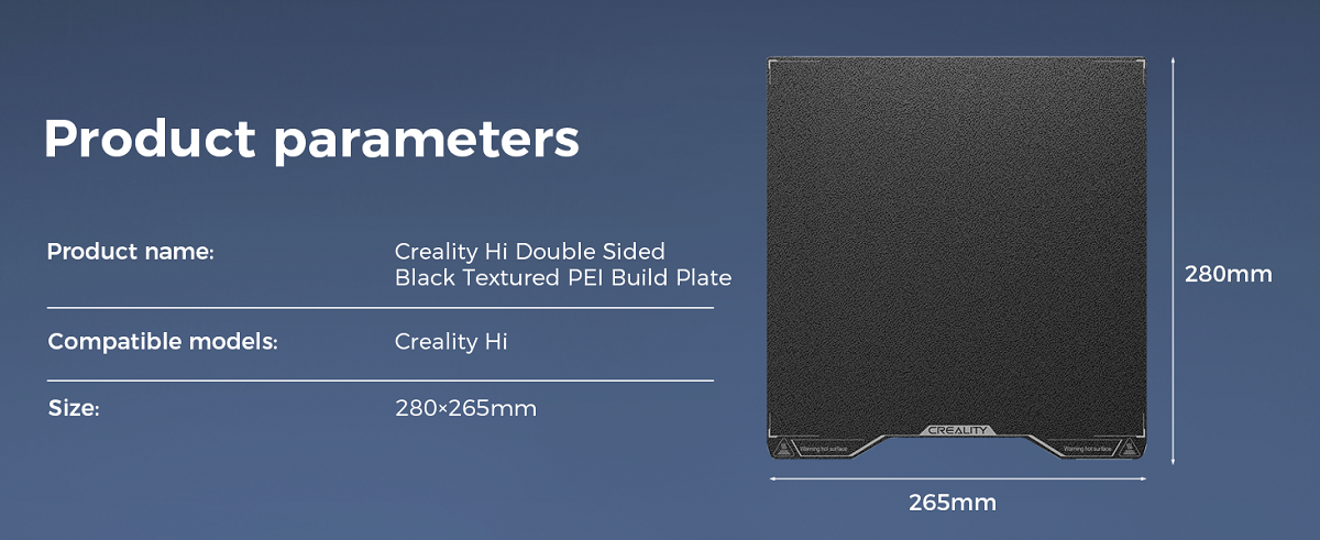 Creality Hi Double Sided Black Textured PEI Build Plate
