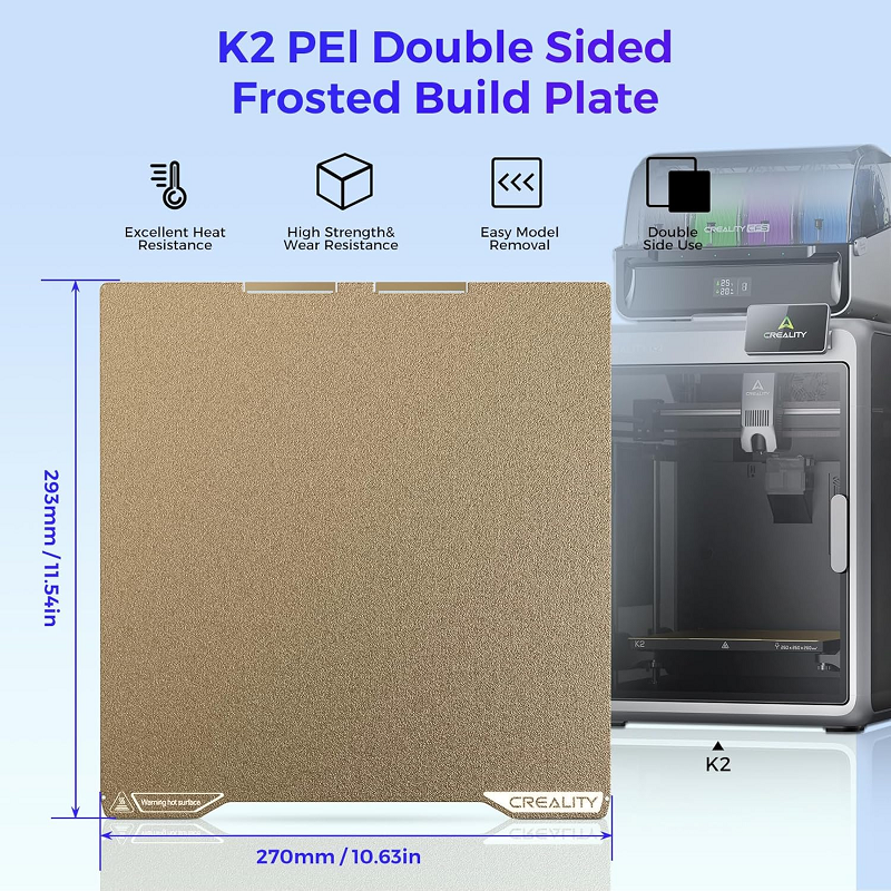 K2 PEI Double Sided Frosted Build Plate