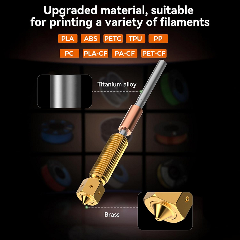 K1 Series Genuine E3D Brass High Flow Nozzle Assembly 0.4/0.6/0.8mm