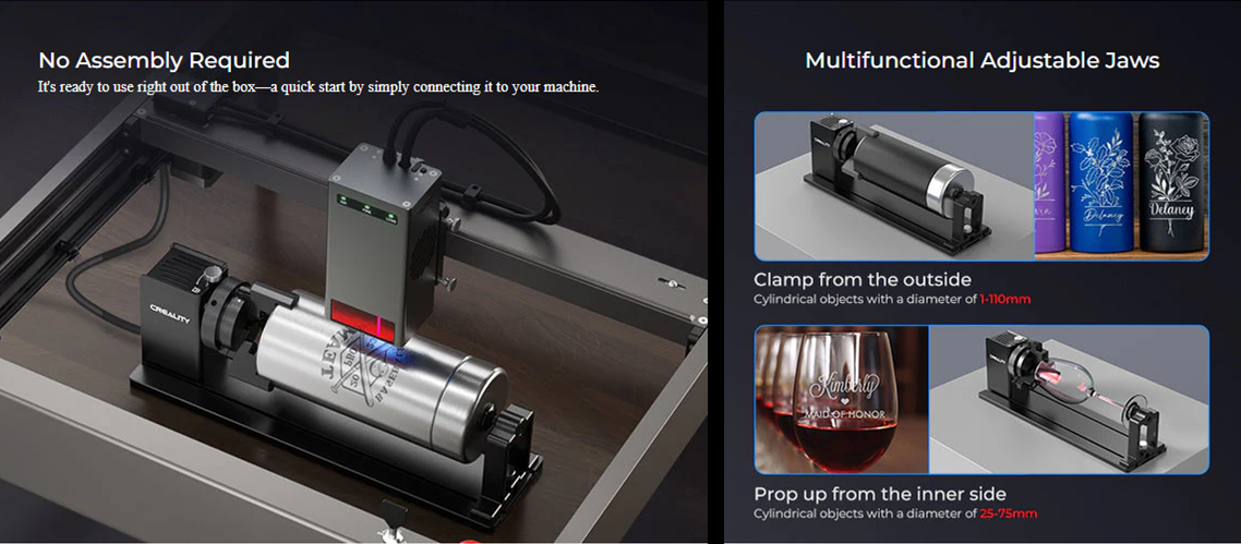Rotary Kit Pro for Curved Surface Engraving
