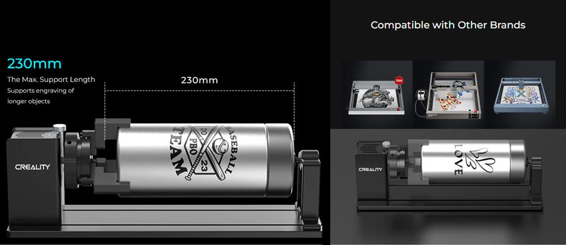 Rotary Kit Pro for Curved Surface Engraving